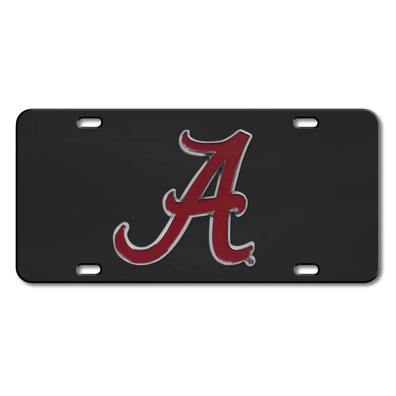 FANMATS Alabama Crimson Tide 3D Black License Plate - 33618