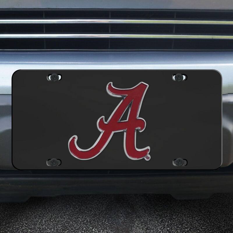 FANMATS Alabama Crimson Tide 3D Black License Plate - 33618