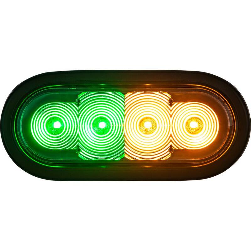 Buyers Products 6 in. LED Work Emergency Warning Flash Strobe Light Amber/Green - SL62AG