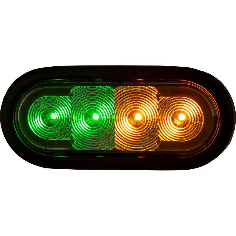 Buyers Products 6 in. LED Work Emergency Warning Flash Strobe Light Amber/Green - SL62AG