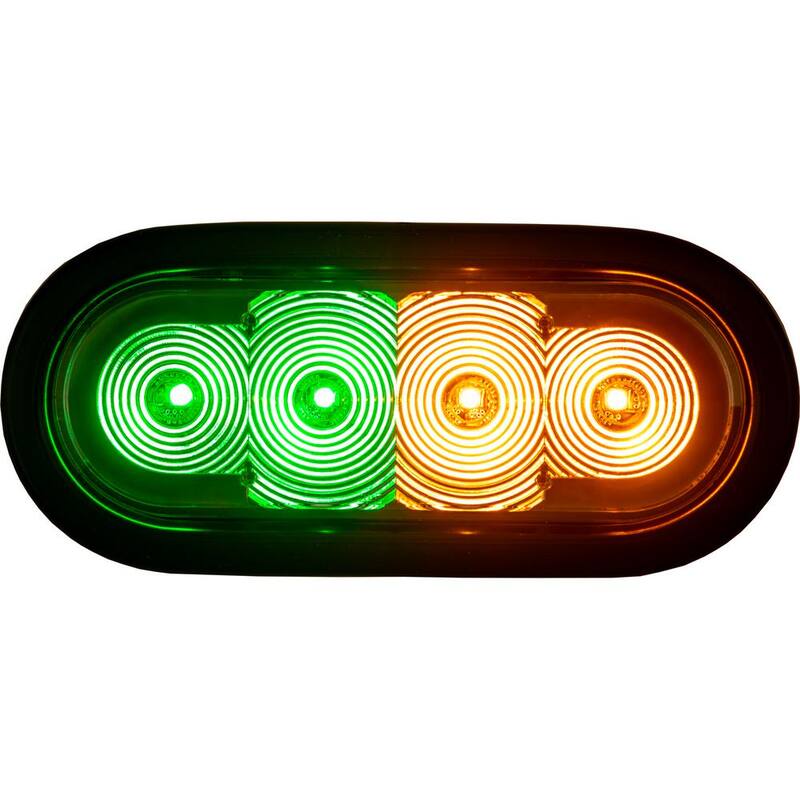 Buyers Products 6 in. LED Work Emergency Warning Flash Strobe Light Amber/Green - SL62AG