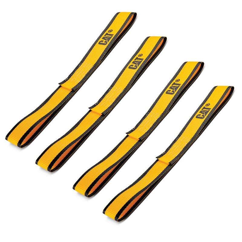 CAT 12 in. x 1-1/2 in. 1000 lbs. Load Capacity Soft Hook Set Yellow (4-Piece) - 980329N