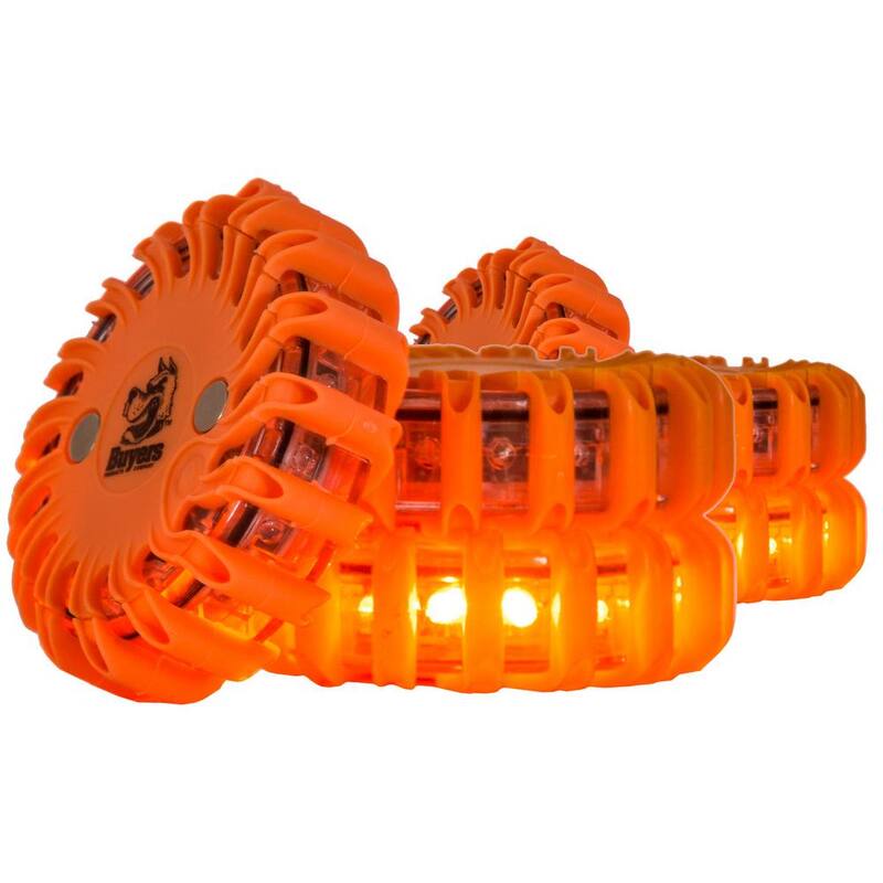 Buyers Products Company 6-pc 4 in. LED Emergency Road Flares Safety Flashing Warning Lights w/ Charging Case - 8891018