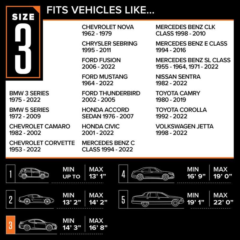 Budge Protector III 200 in. x 60 in. x 51 in. Size 3 Car Cover - 3LF3