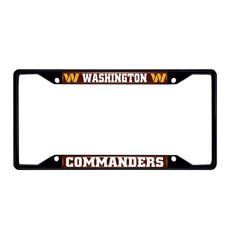 FANMATS Washington Commanders Metal License Plate Frame Black Finish - 31376
