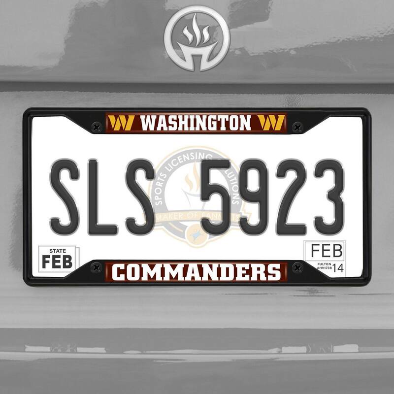 FANMATS Washington Commanders Metal License Plate Frame Black Finish - 31376