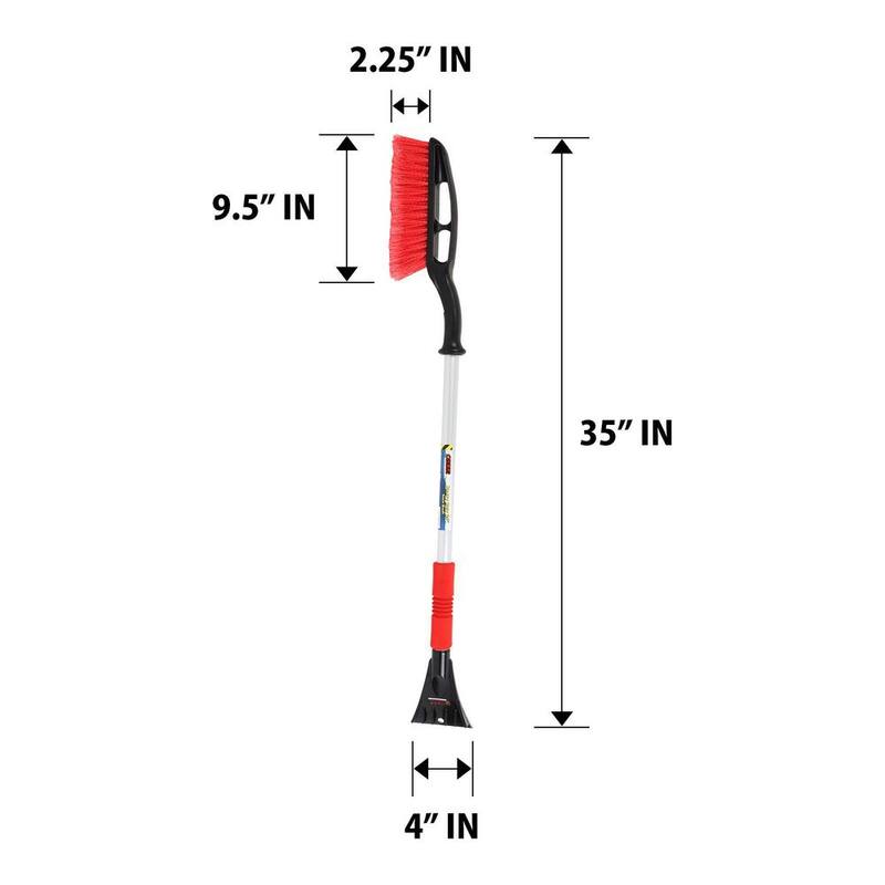 Michelin Heavy Duty 35 in. Snow Brush with Ice Scraper, Ergonomic Power Scraping Grip Design, Red/Black - 20045-4