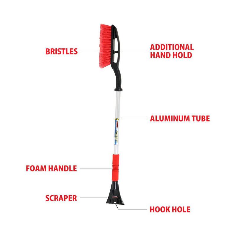 Michelin Heavy Duty 35 in. Snow Brush with Ice Scraper, Ergonomic Power Scraping Grip Design, Red/Black - 20045-4