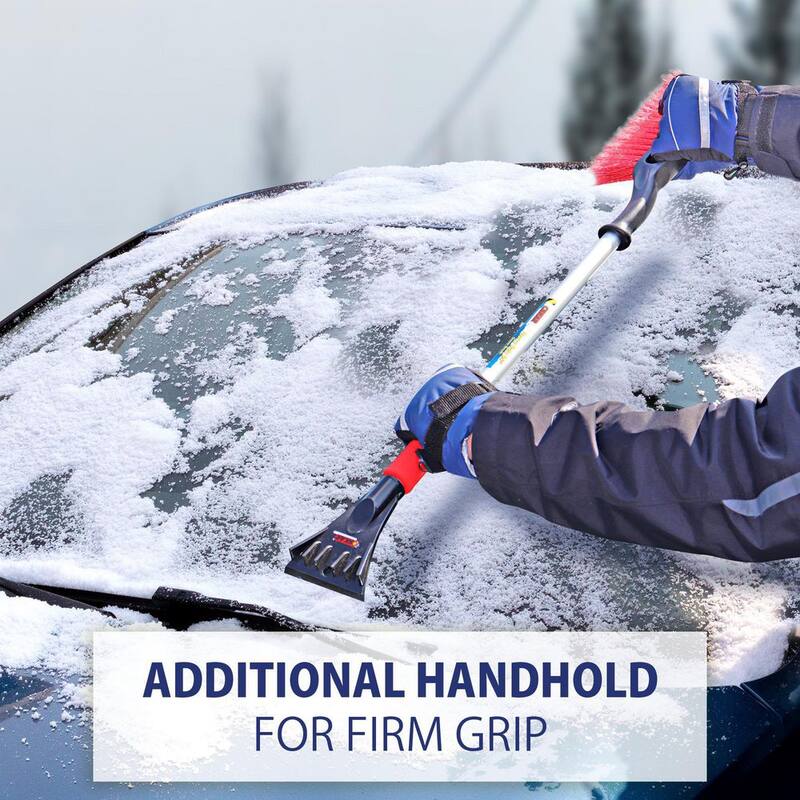 Michelin Heavy Duty 35 in. Snow Brush with Ice Scraper, Ergonomic Power Scraping Grip Design, Red/Black - 20045-4