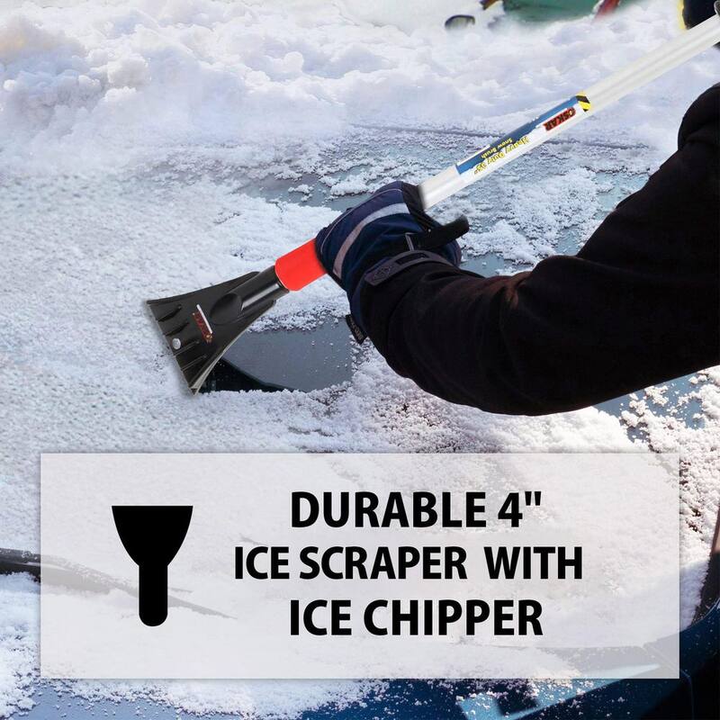 Michelin Heavy Duty 35 in. Snow Brush with Ice Scraper, Ergonomic Power Scraping Grip Design, Red/Black - 20045-4