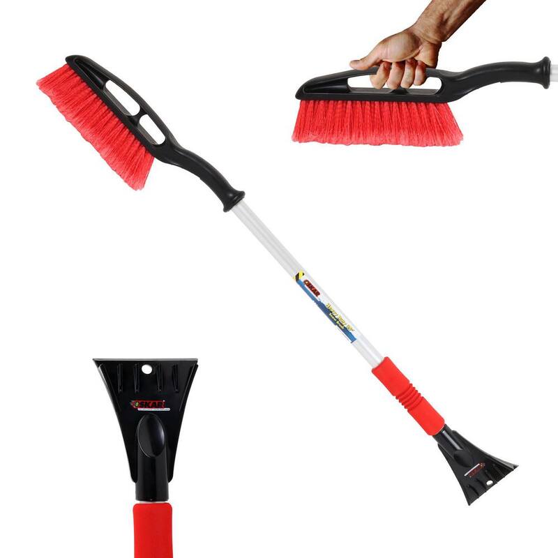 Michelin Heavy Duty 35 in. Snow Brush with Ice Scraper, Ergonomic Power Scraping Grip Design, Red/Black - 20045-4