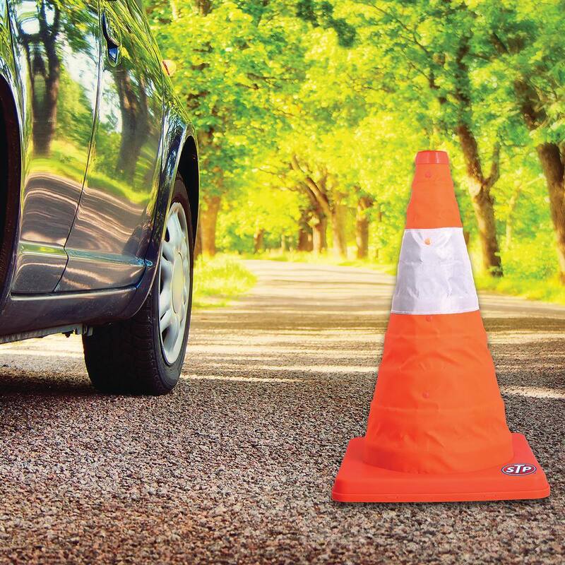 STP Pop-Up Safety Cone: High-Visibility, Weatherproof Protection in a Pocket-Sized Package - SWA2-1001-ORG