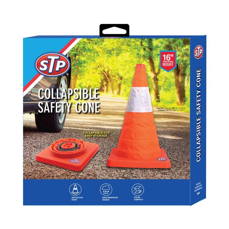 STP Pop-Up Safety Cone: High-Visibility, Weatherproof Protection in a Pocket-Sized Package - SWA2-1001-ORG
