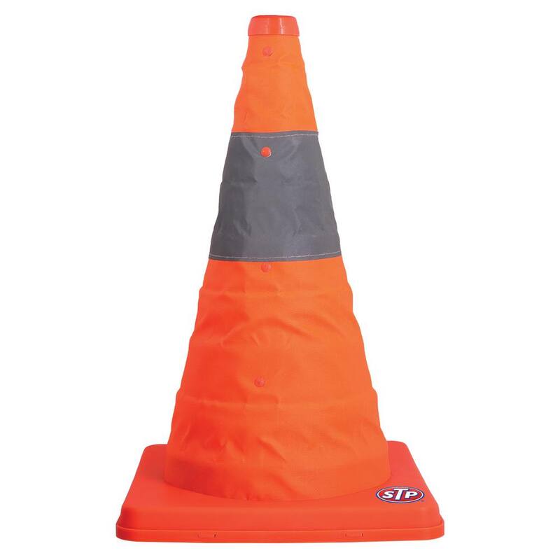 STP Pop-Up Safety Cone: High-Visibility, Weatherproof Protection in a Pocket-Sized Package - SWA2-1001-ORG