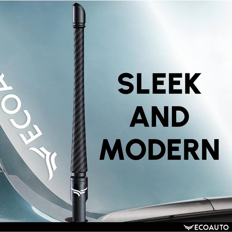 EcoAuto Universal Truck Antenna Replacement (8" Flexible) Fits Ford F-Series Dodge RAM Chevy & GMC Jeep 2007+ (Carbon Fiber) - ANT-FLEX-8IN-CF