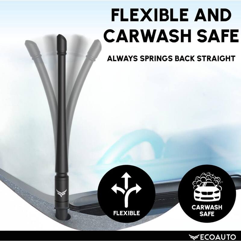 EcoAuto Universal Truck Antenna Replacement (8" Flexible) Fits Ford F-Series Dodge RAM Chevy & GMC Jeep 2007+ (Carbon Fiber) - ANT-FLEX-8IN-CF