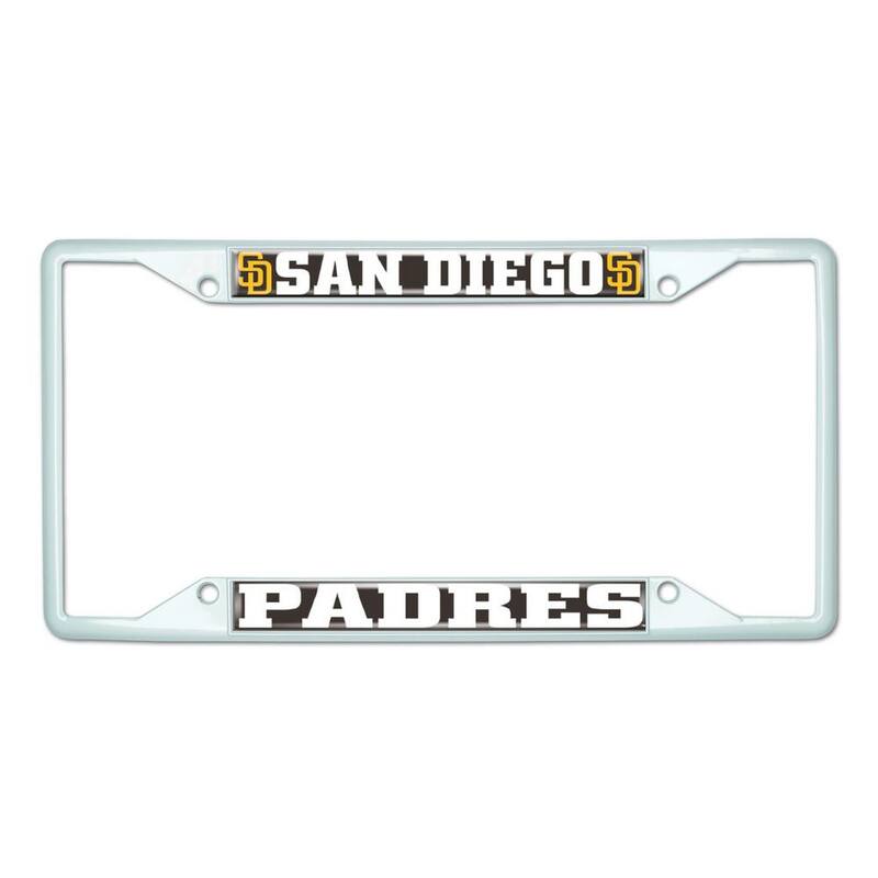 FANMATS Universal Fit MLB - San Diego Padres License Plate Frame - White - 43844