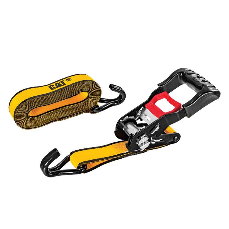 CAT 10 ft. x 1 in. Heavy-Duty Ratcheting 1000 lbs. Truck Tie Down Straps (2-Piece) - 980164N