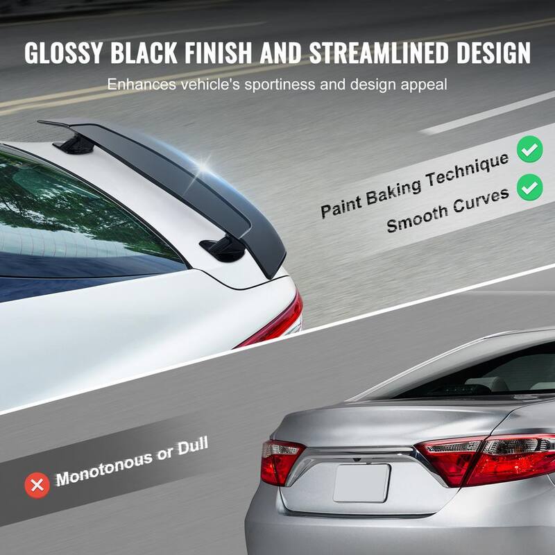 VEVOR GT Wing Car Spoiler, 46.3 in. Universal Spoiler, Compatible with most Sedans and Coupes, ABS, Car Rear Spoiler Wing - TYXWYABS46INXC430V0-0807
