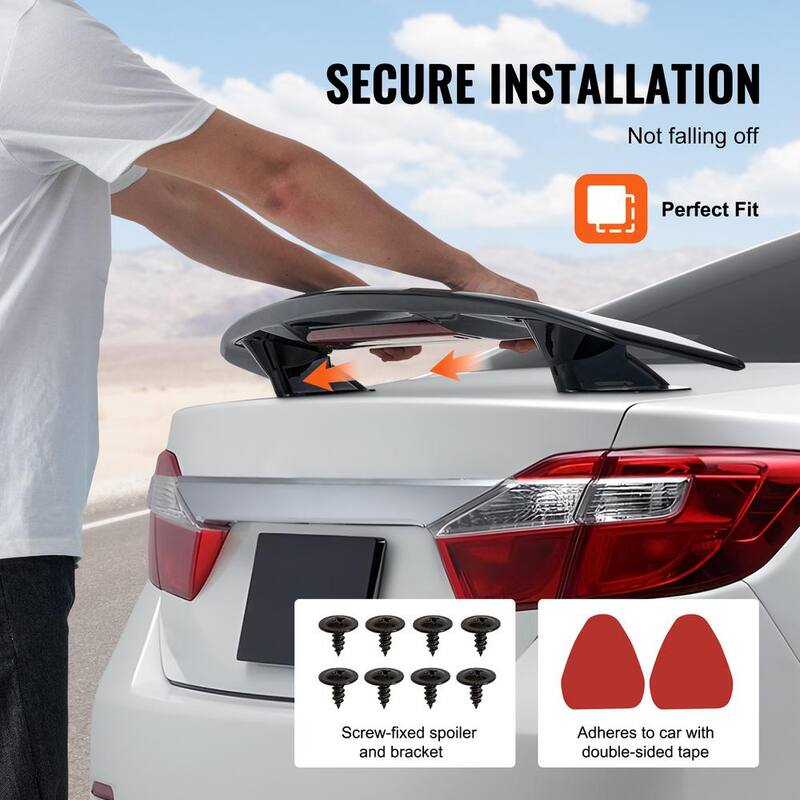 VEVOR GT Wing Car Spoiler, 46.3 in. Universal Spoiler, Compatible with most Sedans and Coupes, ABS, Car Rear Spoiler Wing - TYXWYABS46INXC430V0-0807