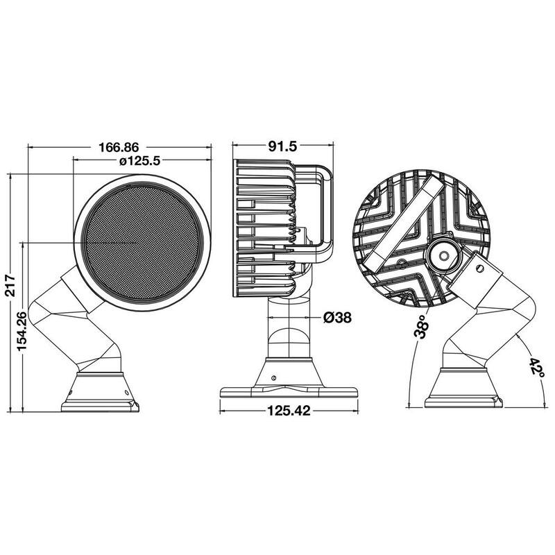 Buyers Products Company 5 in. Truck Articulating Vehicle UTV Mount LED Spot Work Light - 1492146