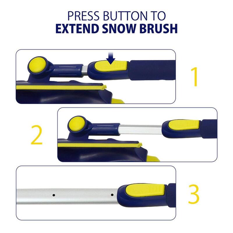 Michelin Colossal Extendable 34-49 in. Swivel Head Snow Brush with Ice Scraper and Squeegee - 2 Pack - 19199-8