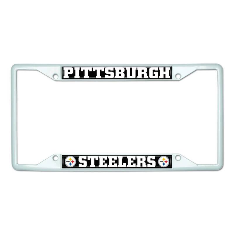 FANMATS Universal Fit NFL - Pittsburgh Steelers License Plate Frame - White - 43487