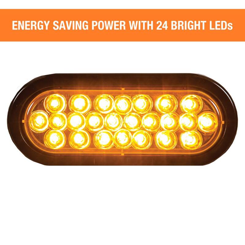 Buyers Products Company LED 6 in. Oval Strobe Light, Amber - SL65AO