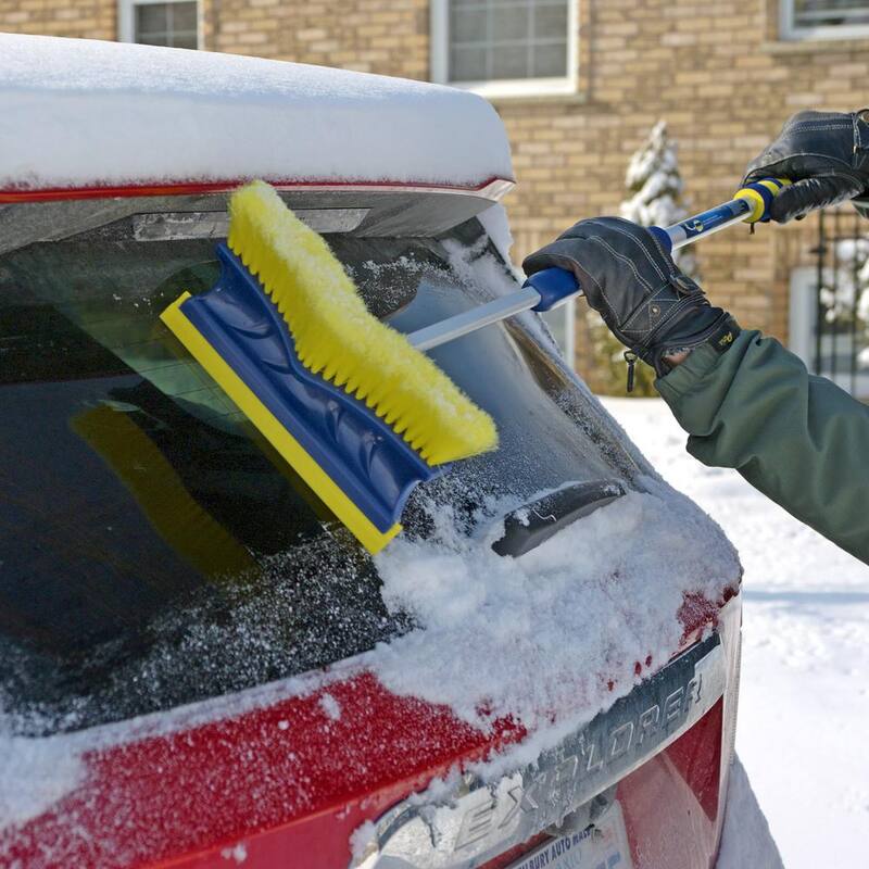 Michelin Colossal Extendable 34-49 in. Swivel Head Snow Brush with Ice Scraper and Squeegee - 19193-6