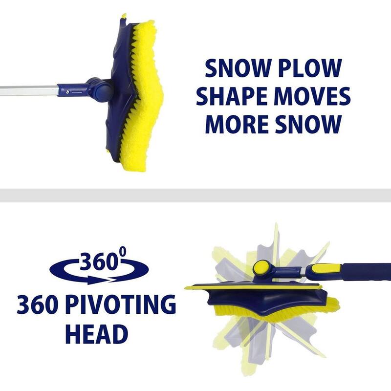 Michelin Colossal Extendable 34-49 in. Swivel Head Snow Brush with Ice Scraper and Squeegee - 19193-6