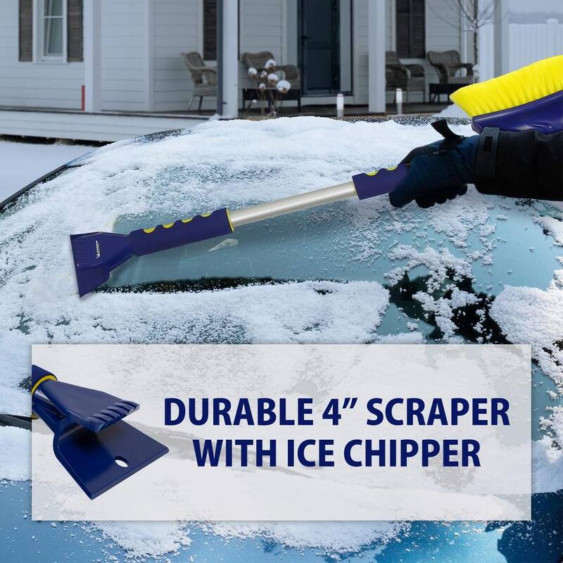 Michelin Colossal Extendable 34-49 in. Swivel Head Snow Brush with Ice Scraper and Squeegee - 19193-6