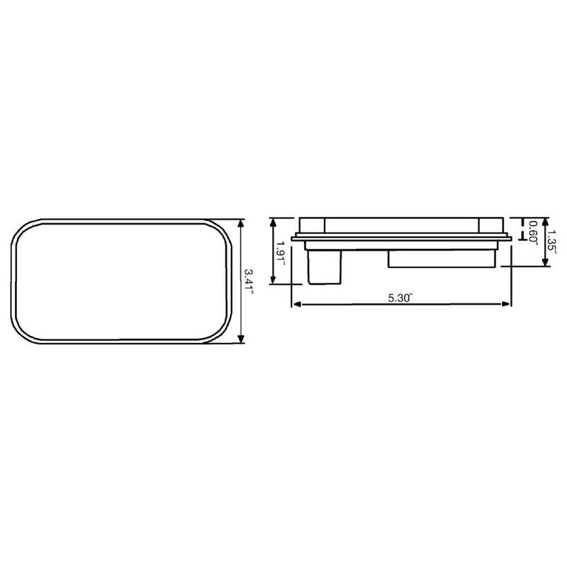 Buyers Products Company 5.33 Inch Rectangular Backup Light Kit - 5625332