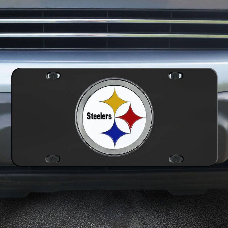 FANMATS Pittsburgh Steelers 3D Black License Plate - 33616