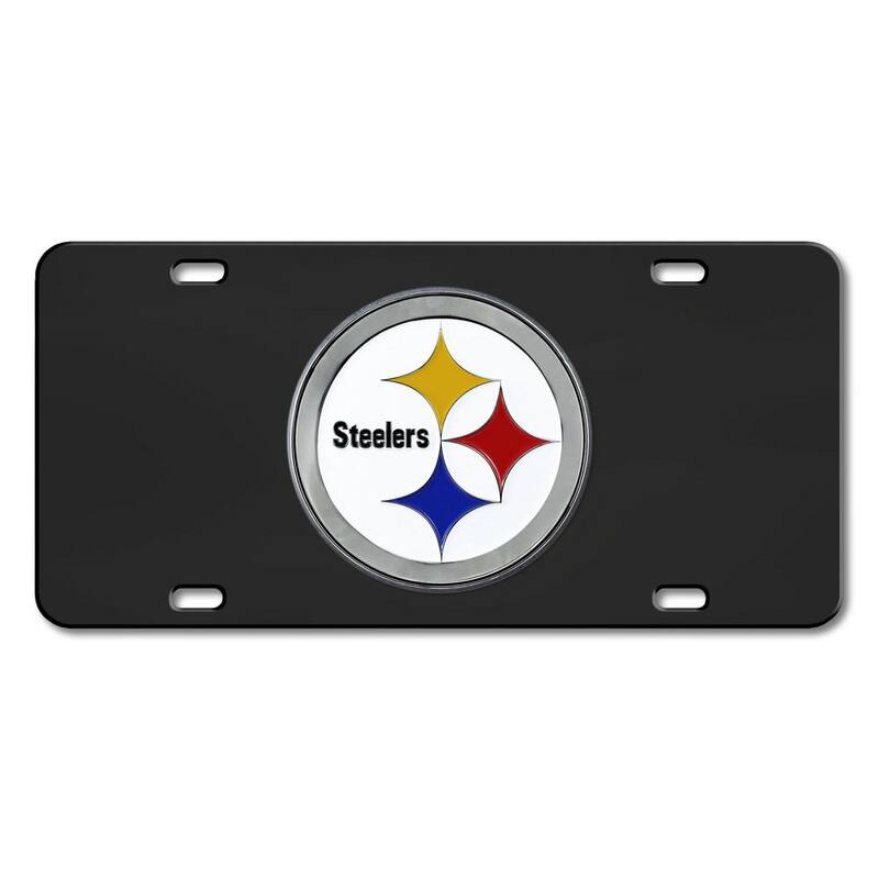 FANMATS Pittsburgh Steelers 3D Black License Plate - 33616