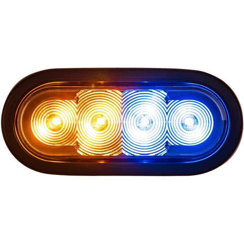 Buyers Products 6 in. LED Emergency Warning Flash Strobe Light Amber/Blue - SL62AB
