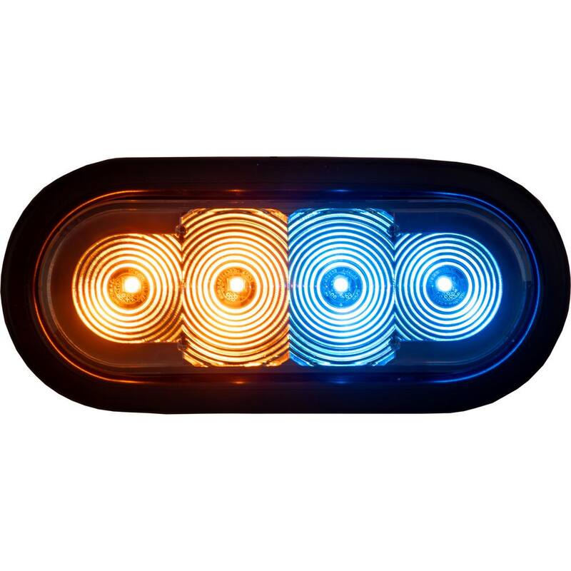 Buyers Products 6 in. LED Emergency Warning Flash Strobe Light Amber/Blue - SL62AB