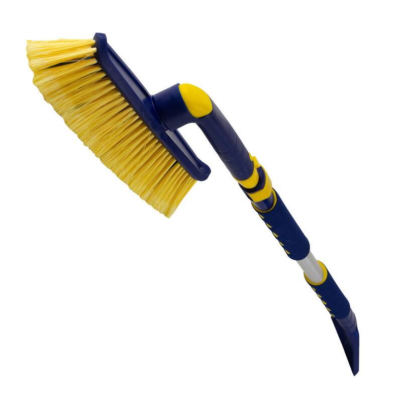 Koolatron Hybrid Extendable 34-50 in. Snow Brush Multi-Tool with Swivel Head, Ice Pick, Non-Slip Grips - 19149-3