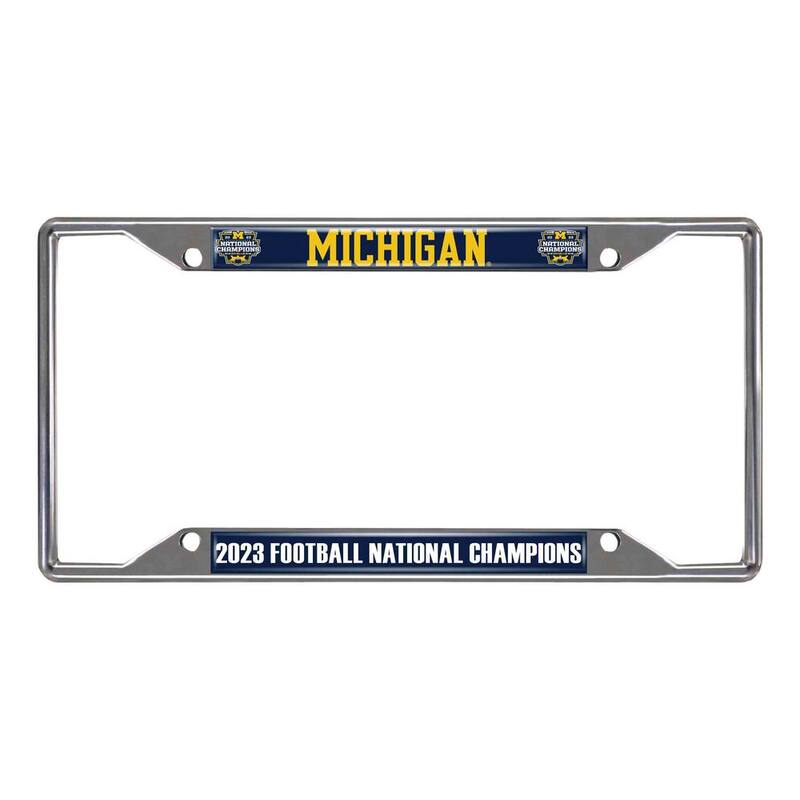 FANMATS Michigan 2023-24 National Champions License Blue Plate Frame - 0.52 ft. x 1 ft. - 42130