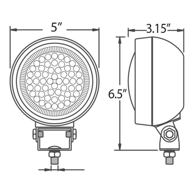 Buyers Products Company 5 in. LED Sealed Rubber 36 W Utility Flood Light, Clear - 1492110