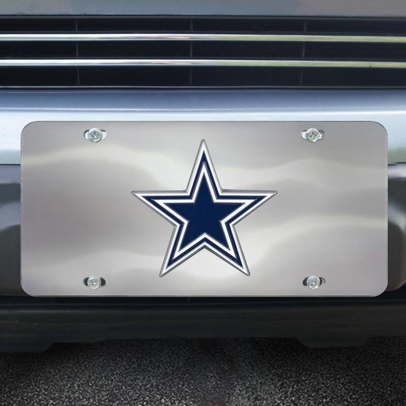 FANMATS 6 in. x 12 in. NFL Dallas Cowboys Stainless Steel Die Cast License Plate - 24531