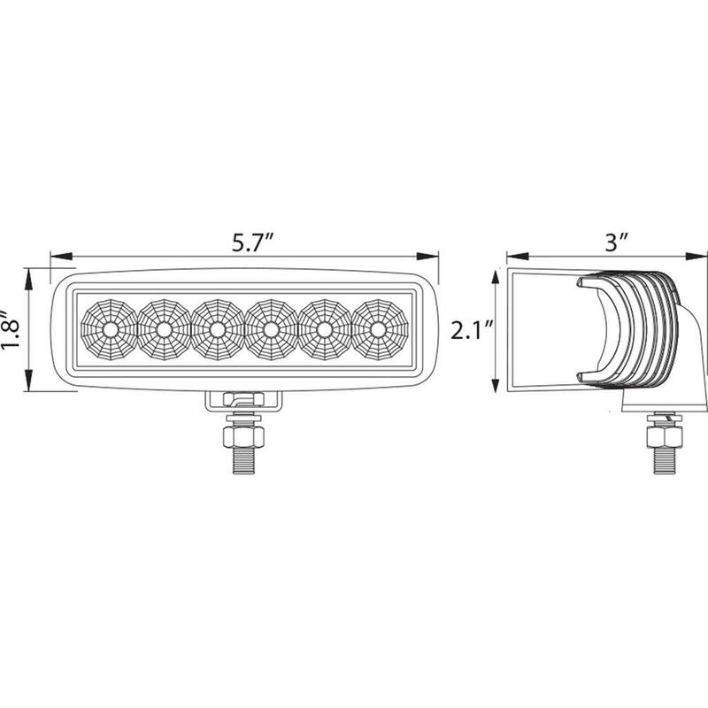 Buyers Products Company 5.5 in. Utility Work Truck ATV UTV Mount LED Flood Light Bar - 1492135