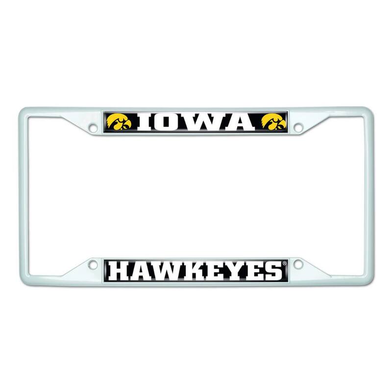 FANMATS Universal Fit University of Iowa License Plate Frame - White - 43695