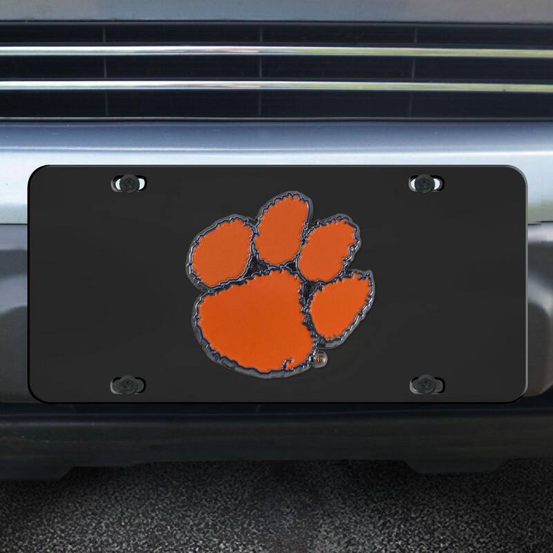 FANMATS Clemson Tigers 3D Black License Plate - 33610