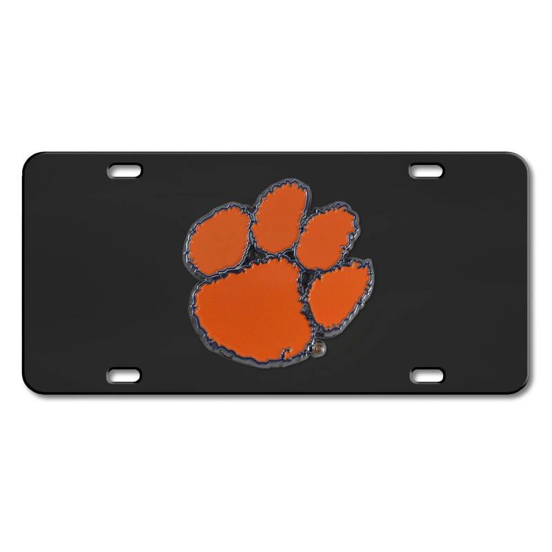FANMATS Clemson Tigers 3D Black License Plate - 33610