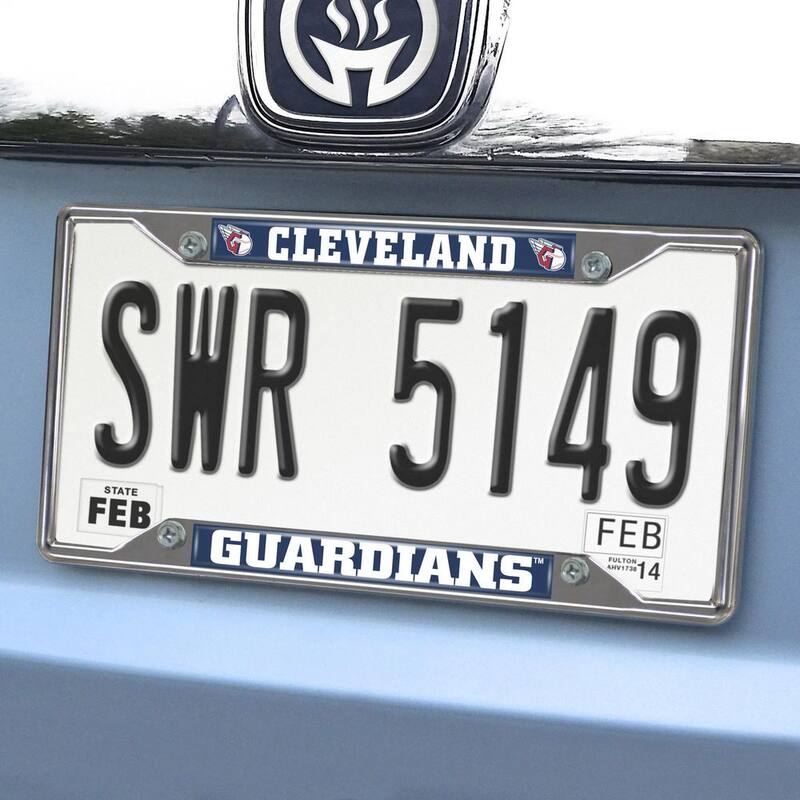 FANMATS Cleveland Guardians Chrome Metal License Plate Frame, 6.25in x 12.25in - 26564