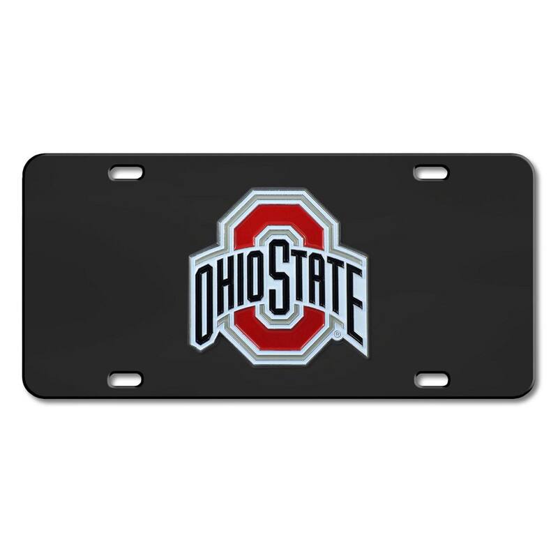 FANMATS Ohio State Buckeyes 3D Black License Plate - 33614