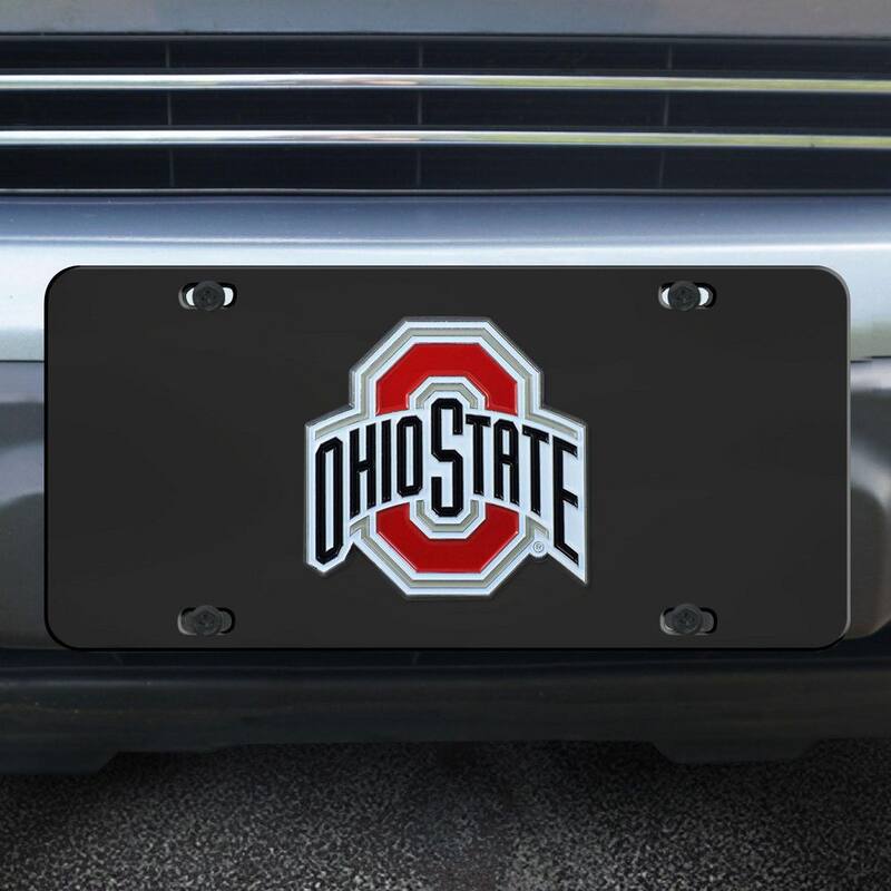 FANMATS Ohio State Buckeyes 3D Black License Plate - 33614