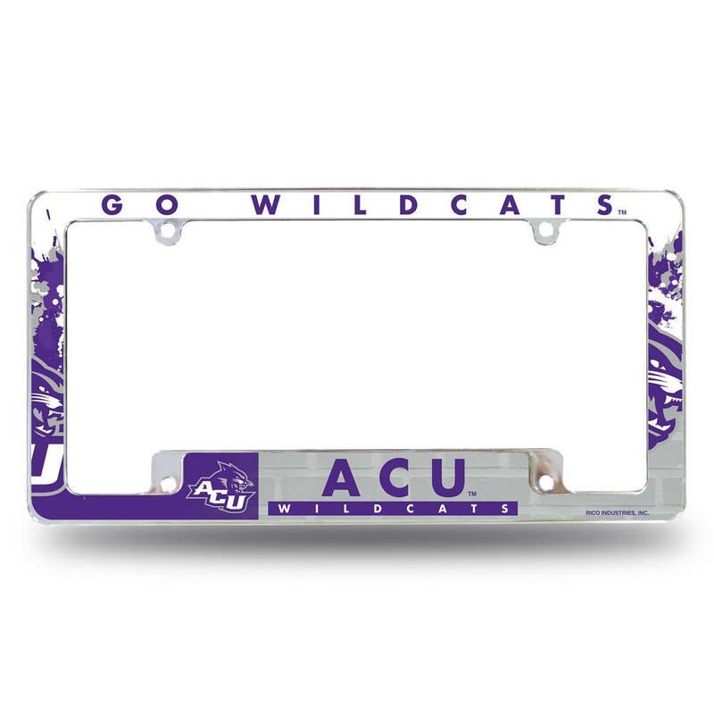SPARO Abilene Christian Wildcats All Over 12 in. x 6 in. Chrome License Plate Frame - AFC261501B