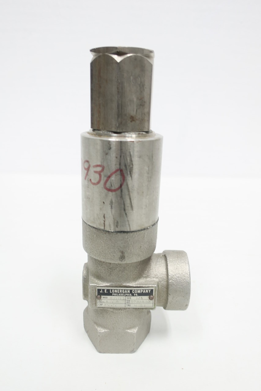 J.E. LONERGAN FSS1 STAINLESS 150PSI 3/4IN RELIEF VALVE