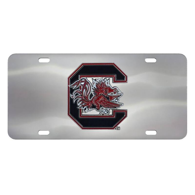FANMATS 6 in. x 12 in. NCAA University of South Carolina Stainless Steel Die Cast License Plate - 24526